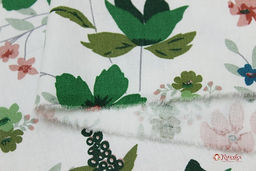 Сатин Садовые цветочки цв.зеленый, ш.1.63м, хлопок-100%, 120гр/м.кв - Купава фото 3