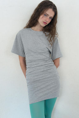 VESTIDO CORTO FRUNCES / Gris vigor? - Zara фото 2