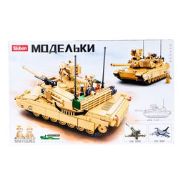 Конструктор Модельки Sluban «Танк Brown M1A2 Abrams», 781 деталь