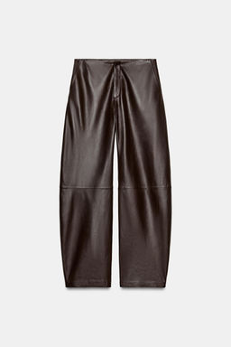 100% LEATHER BALLOON TROUSERS ZW COLLECTION - Zara фото 11