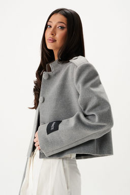 Жакет Annete А5424 из ворсистой ткани серый  фото 6