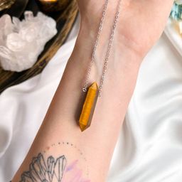 Кулон на цепочке из Тигровго глаза 55 см +