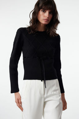 Siyah Kurdele/Fiyonk Detayl? Triko Kazak TWOAW25KZ00225