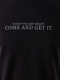 Bisiklet Yaka K?sa Kollu Bask?l? Penye Erkek Ti??rt