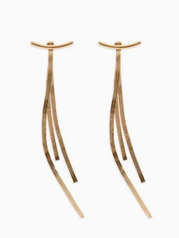 Серьги висячие Дуга. Водопад, цвет золото, 11 см