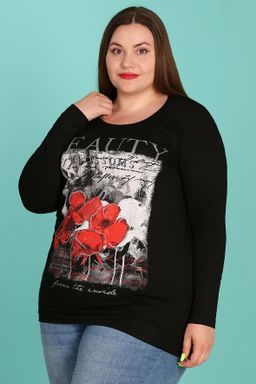 Туника большого размера женская с принтом - Almond фото 3