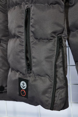 TRENDYOL MAN Gri Erkek Regular Fit Ici Polar Astarl? Ruzgara ve Suya Dayan?kl? K?sl?k Sisme Mont TMNAW23MO00009 - Trendyolmilla фото 8