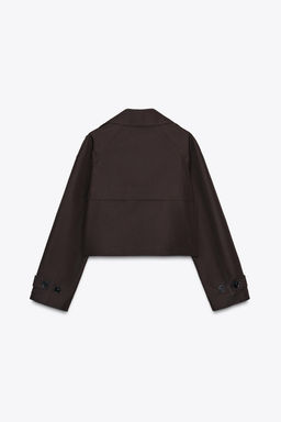 DOUBLE-BREASTED SHORT TRENCH COAT