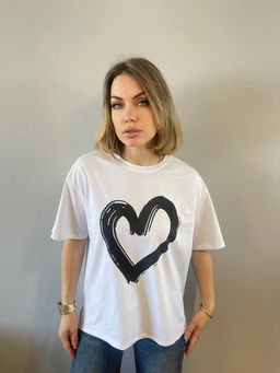 K12342 Футболка OVER SIZE (хлопок) БЕЛЫЙ