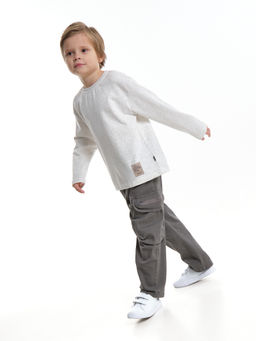 Толстовка для мальчика с шевроном 22-1124 темно-серый меланж - Mini maxi фото 23