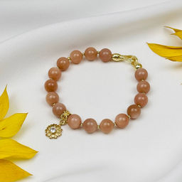 Браслет из Лунного камня с подвеской Цветок - Радуга самоцветов фото 2