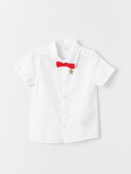 K?sa Kollu Erkek Bebek G?mlek ve Papyon 2li Tak?m