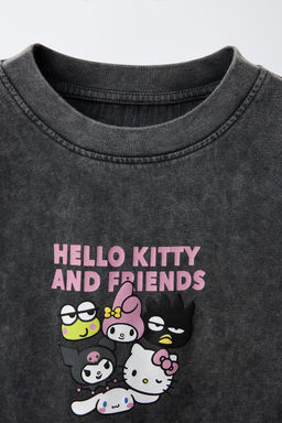 WASHED-EFFECT HELLO KITTY AND FRIENDS  SANRIO PRINT T-SHIRT - Zara фото 3