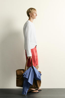 CAMISETA COLOR BLOCK ALGOD?N - LINO / Blanco - Zara фото 4