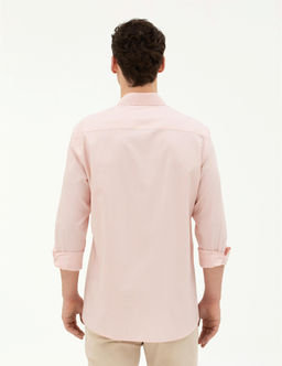 A__k Pembe Slim Fit Uzun Kollu G_mlek