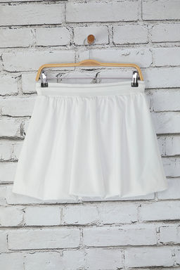 Beyaz Beli Bagc?kl? Balon Esnek Mini Etek TWOSS25ET00066