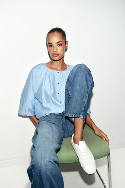 BLUSA FLUIDA GLOBO / Celeste - Zara фото 6