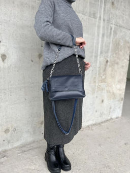 Женская кожаная сумка через плечо 8722-9 Д.Блу - Sergio valentini фото 6