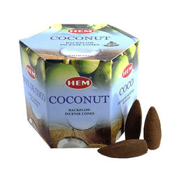 Благовония пуля HEM Back Flow Coconut стелющийся дым конусы 40шт