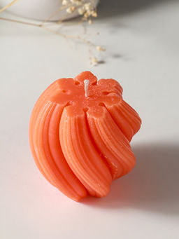 Свеча - цилиндр 9×8 см, 220 г, с нарезкой, персик