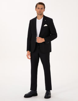 Lacivert Slim Fit Tak_m Elbise