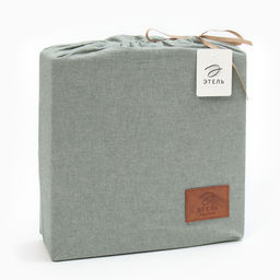 Постельное бельё Этель Denim 1.5 сп, 155х210см, 160х240см, 50х70-2шт, цвет оливковый, жатый хлопок, 140гр/  фото 6