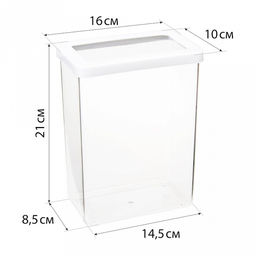 Банка для сыпучих продуктов пластмассовая Степ 2,5л, 16х10х21см, белый (Россия) - Домашняя мода фото 7