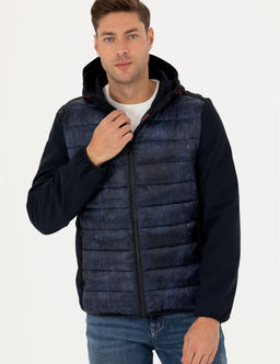 Lacivert Kap__onlu Kapitone Spor Mont