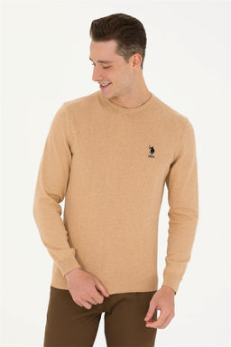 U. S. Polo Assn Мужской базовый свитер песочного меланжа - U.s. polo assn фото 3