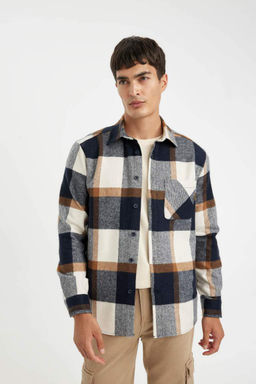 Рубашка Lumberjack с длинными рукавами и воротником-поло стандартного кроя в клетку - Defacto фото 4