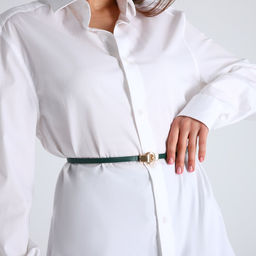 Ремень женский, ширина 1 см, пряжка металл, цвет зелёный - Simaland фото 3