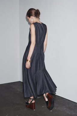 ZW COLLECTION DENIM MIDI DRESS - Zara фото 3