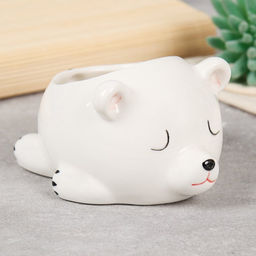 Кашпо 11,5х13,5х8 см Спящий мишка / WN37 /уп 48/ цветное - Галеонтрейд фото 2