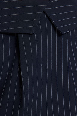 Lacivert Cizgili Beli Katlama Detayl? Dokuma Sort Etek TWOAW24SR00033 - Trendyolmilla фото 5