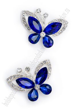 Серединка ювелирная "Бабочка" (2 шт) SF-7044, синий №18