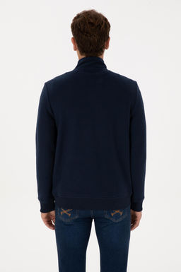 Erkek Regular Fit Yar_m Fermuarl_ Lacivert Basic Sweatshirt - U.s. polo assn фото 5