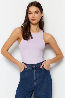 Lila Halter Yaka Vucuda Oturan Esnek Alttan C?tc?tl? Orme Body TWOSS20BD0044