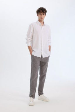 Regular Fit Normal Kesim Yazl?k Jogger Pantolon Dokuma Cepli
