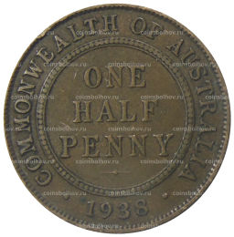 1/2 пенни 1938 года Австралия
