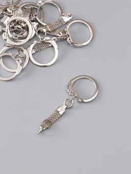 Основа для брелока, карабин металл с плоской цепочкой, серебро, набор 15 шт., 5.8×2.2 см