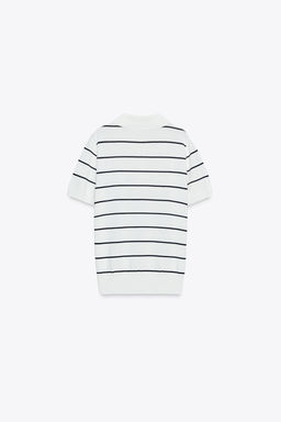SHORT SLEEVE KNIT POLO TOP - Zara фото 8
