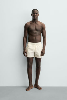 MID-LENGTH SEERSUCKER SWIMMING TRUNKS - Zara фото 11