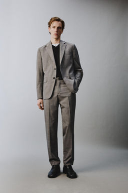 PANTAL?N TRAJE CUADROS / Marr?n