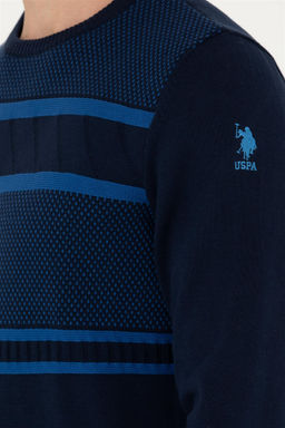 Свитер U.S. Polo Assn мужской темно-синий хлопок  фото 14