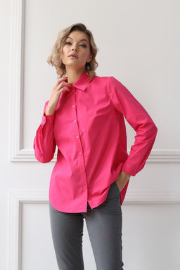 Рубашка со складкой и полукруглым низом