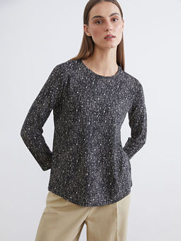 Bisiklet Yaka Desenli Bluz