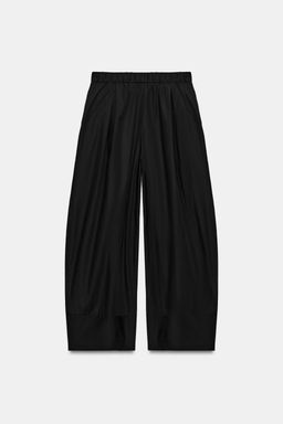 PANTAL?N ANCHO POPEL?N / Negro - Zara фото 8