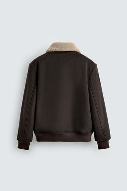WOOL BLEND JACKET WITH CONTRAST COLLAR - Zara фото 9