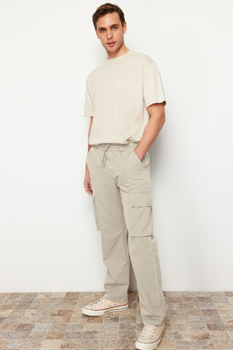 TRENDYOL MAN Ac?k Haki Unisex Regular Fit Lastikli Beli Baglamal? Kargo Cepli Pantolon TMNSS24PL00003 - Trendyolmilla фото 7