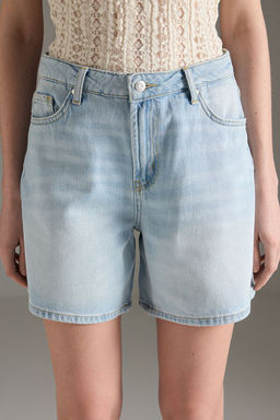 TRENDYOLMILLA Siyah Yuksek Bel City Denim Sort TWOSS25SR00180  фото 3